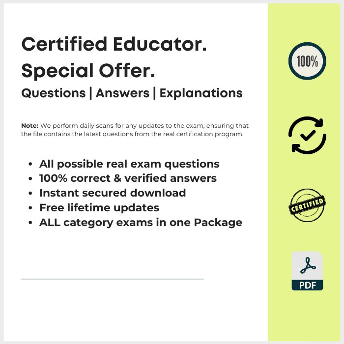 Google Certified Educator All-Certification Bundle: 100% Verified Questions & Answers