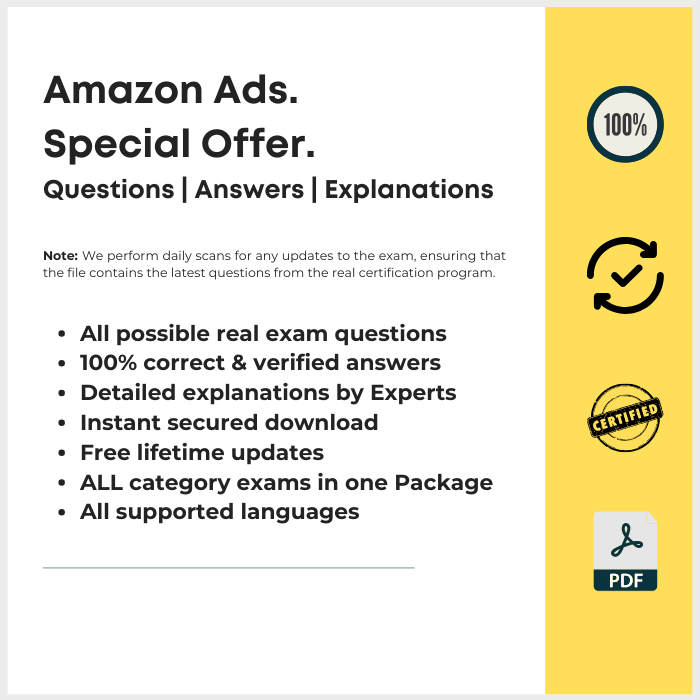 Amazon Ads All-Certification Bundle: 100% Verified Questions & Answers