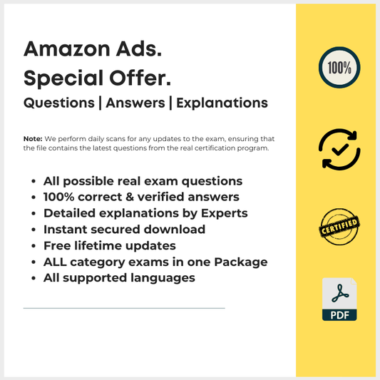 Amazon Ads All-Certification Bundle: 100% Verified Questions & Answers
