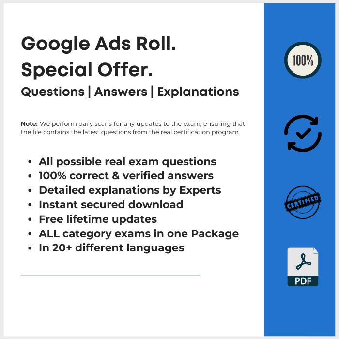 Google Ads All-Certification Bundle: 100% Verified Questions & Answers