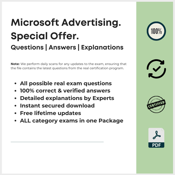 Microsoft Advertising All-Certification Bundle: 100% Verified Questions & Answers